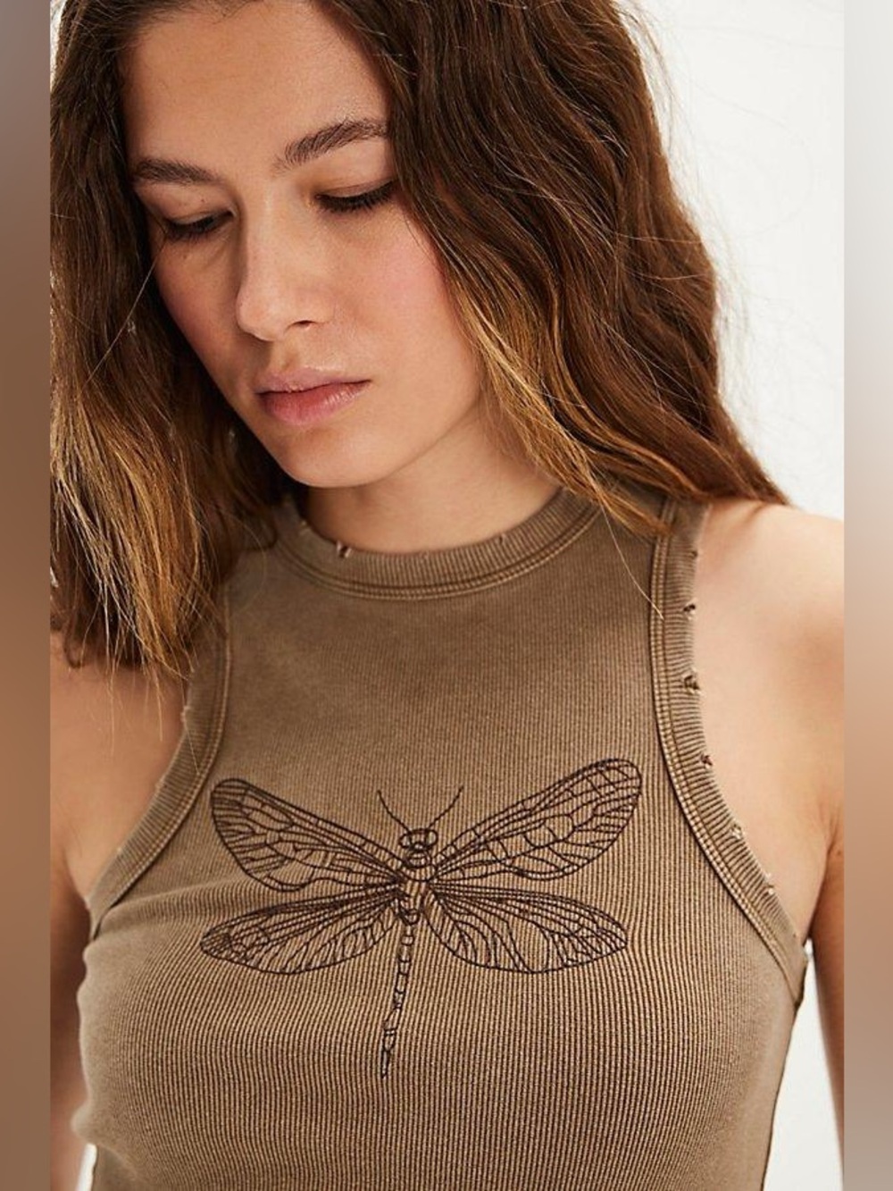 NWT! Free People Denim And Bone Garden Fairies Tank Sz XS - Picture 1 of 2